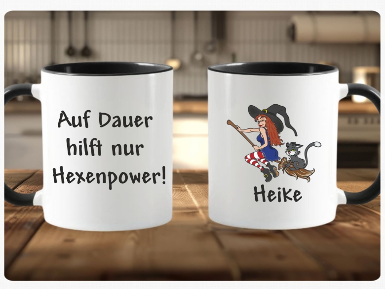 personalisierte Hexe Hexentasse Kaffeetasse Teetasse Kakaotasse Tasse TA001